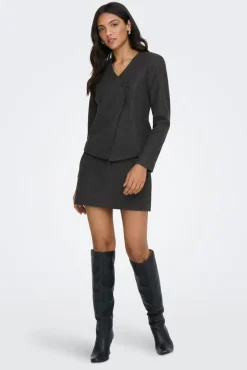 Clearance Only Onlmaika L/S Asym Fit Jacket Ox 4929080 Dark Grey Melange