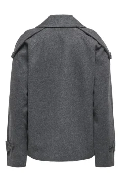 Discount Only Onlmaisy Short Wool Life Trench Nc 4676910 Dark Grey Melange Black Lining