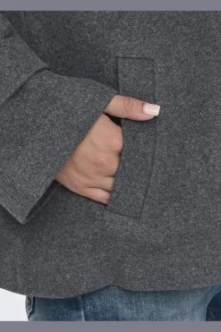 Discount Only Onlmaisy Short Wool Life Trench Nc 4676910 Dark Grey Melange Black Lining