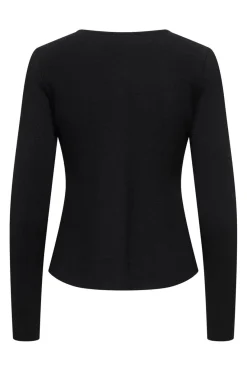 Outlet Only Onlmelli Ls Oneck Button Cardi Knt 5071252 Black New Silver Buttons