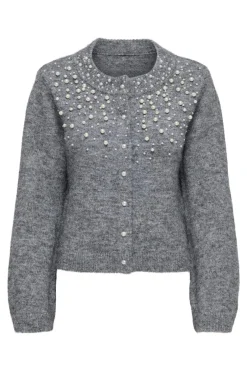 Best Only Onlmiggie Ls O-Neck Pearl Cardi Knt 5068425 Medium Grey Melange Fmop