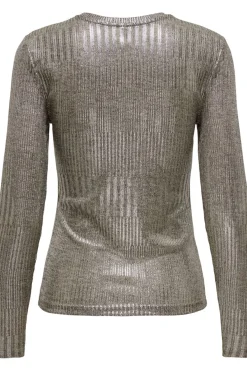 Best Only Onlmirinda L/S O-Neck Top 4602126 Humus Melange + Silver Metallic