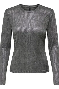 Best Only Onlmirinda L/S O-Neck Top 4674196 Dark Grey Melange Gun Metallic