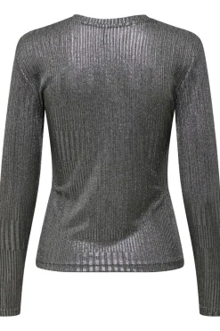 Best Only Onlmirinda L/S O-Neck Top 4674196 Dark Grey Melange Gun Metallic