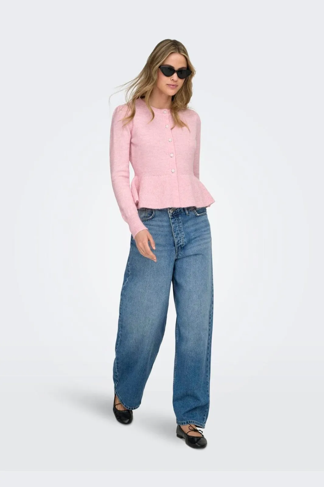 Online Only Onlmonique Life Ls Peplum Cardi Knt 5026560 Romance Rose Melange