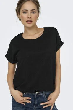 New Only Onlmoster Glitter S/S Top 4847262 Black Black Lurex