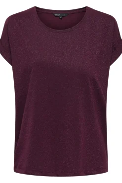Best Only Onlmoster Glitter S/S Top 4847267 Chocolate Truffle Chocolate Truffle Lurex
