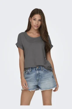 Hot Only Onlmoster S/S O-Neck Top 4336608 Plum Kitten