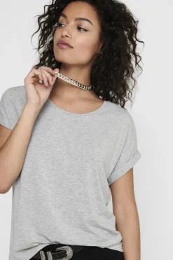 Only Onlmoster S/S O-Neck Top 2079283 Light Grey Melange
