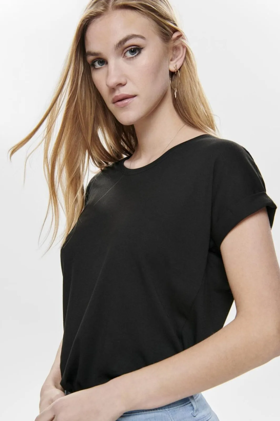 Only Onlmoster S/S O-Neck Top 2861071 Black Solid Black