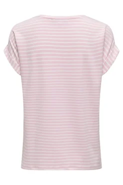 Only Onlmoster Stripe S/S O-Neck Top 4693917 Pink Lady Cloud Dancer