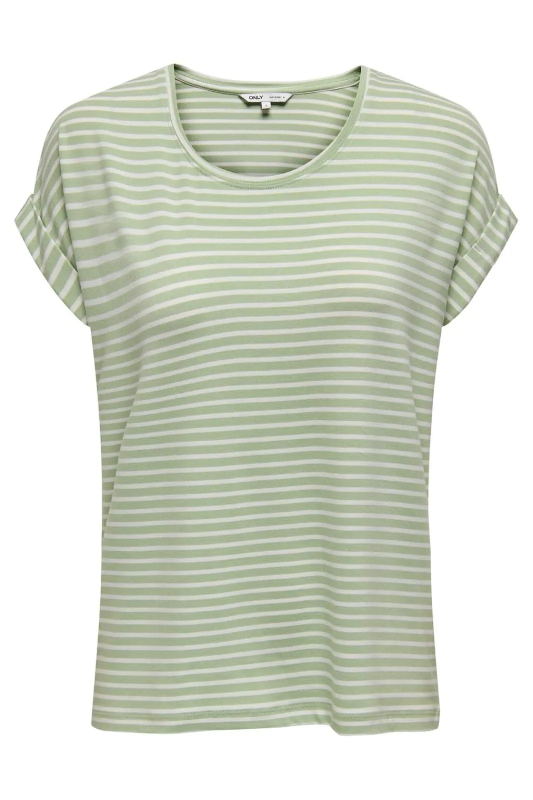 Discount Only Onlmoster Stripe S/S O-Neck Top 4693929 Laurel Green Cloud Dancer