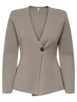 Best Only Onlmyera Life Ls One Button Cardigan Knt 4863455 Moon Rock Melange