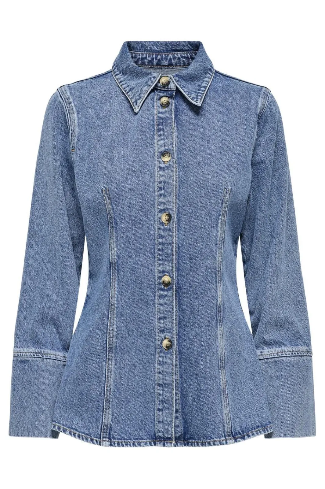 Online Only Onlnara L/S Fitted Shirt Sik 4717339 Medium Blue Denim