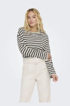 Discount Only Onlnew Soph Life L/S O-Neck Top Box 4702832 Birch Navy Blazer