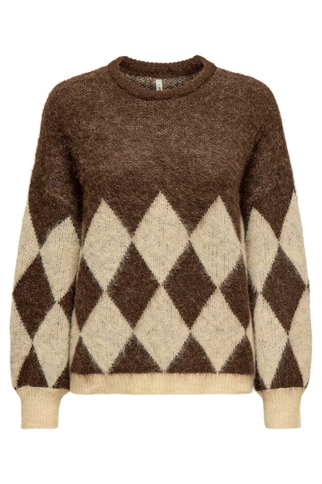 New Only Onlnoeme Life Ls Jq O-Neck Nca Knt 4894898 Chestnut Biscotti/Melange/Harlekin
