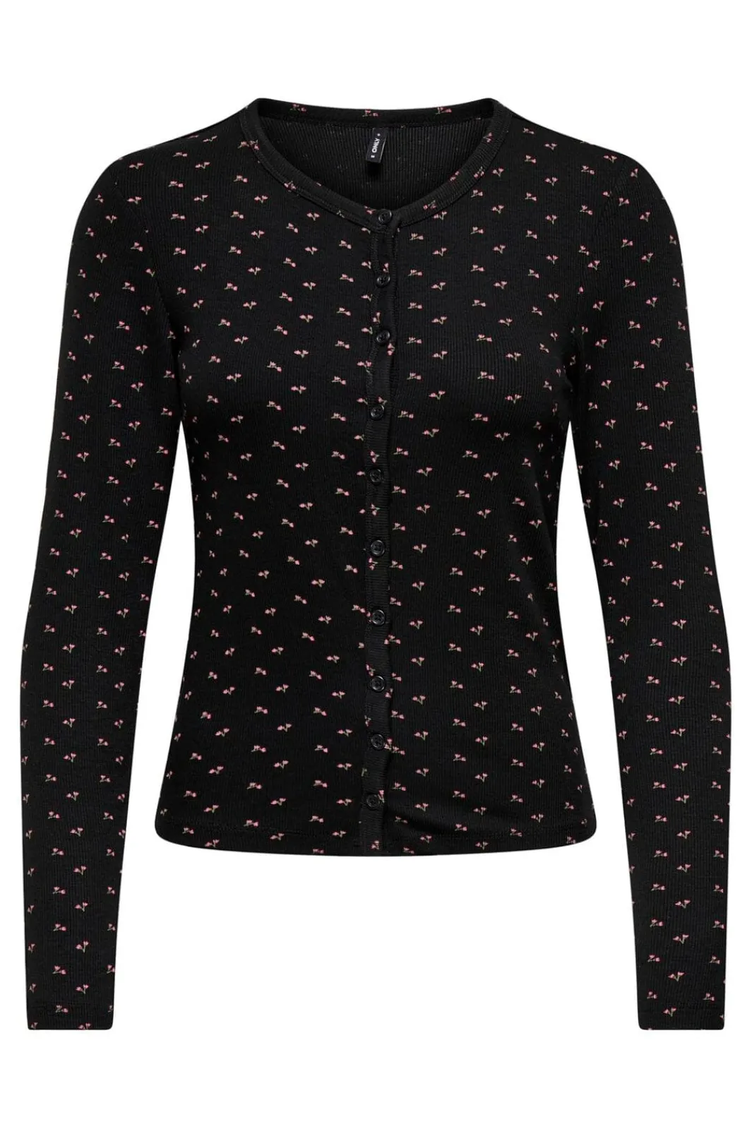 New Only Onlnora L/S Cardigan 4977937 Black Little Flower Wild Orchid