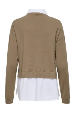Online Only Onlpayson Ls Mix Pullover Knt 4894437 Cocoa Créme Cloud Dancer Woven