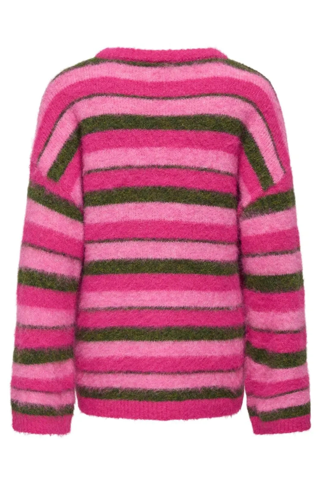 Discount Only Onlperil Life Ls O-Neck Knt 5020826 Fuchsia Purple Fuchsia Pink/Olive Branch