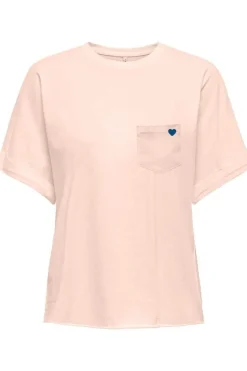 Clearance Only Onlpetrea Life S/S Summer Top 4863876 Soft Pink Heart
