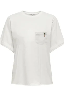 New Only Onlpetrea Life S/S Summer Top 4863874 Cloud Dancer Palm