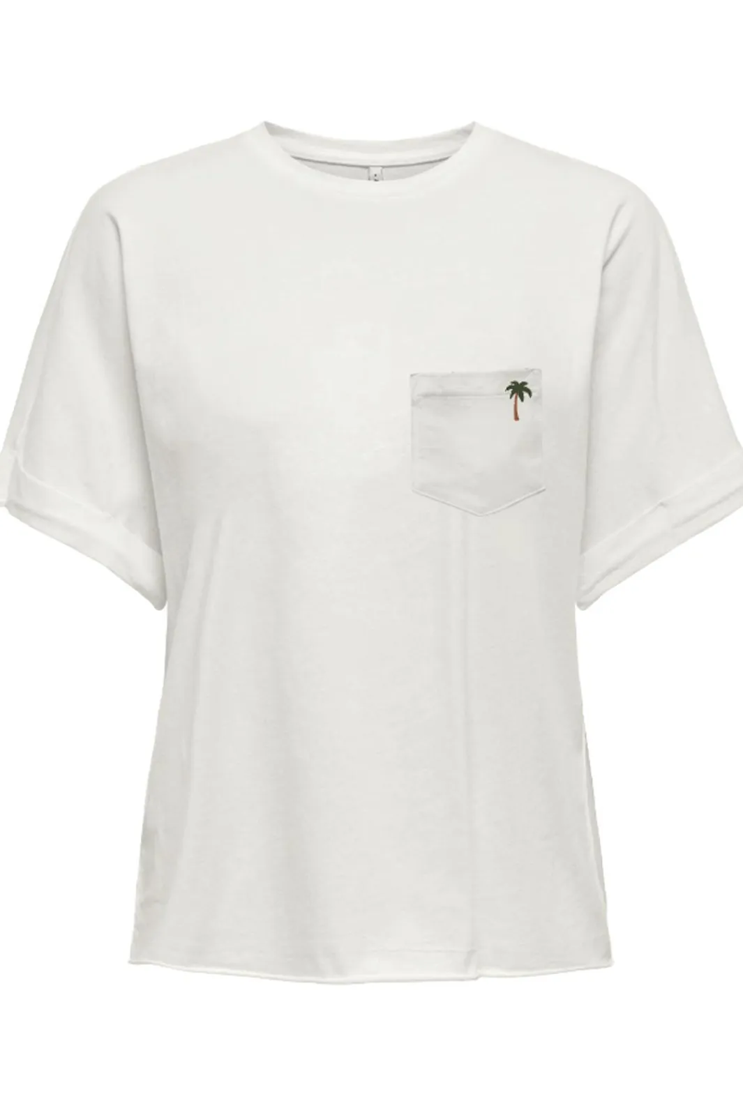 New Only Onlpetrea Life S/S Summer Top 4863874 Cloud Dancer Palm