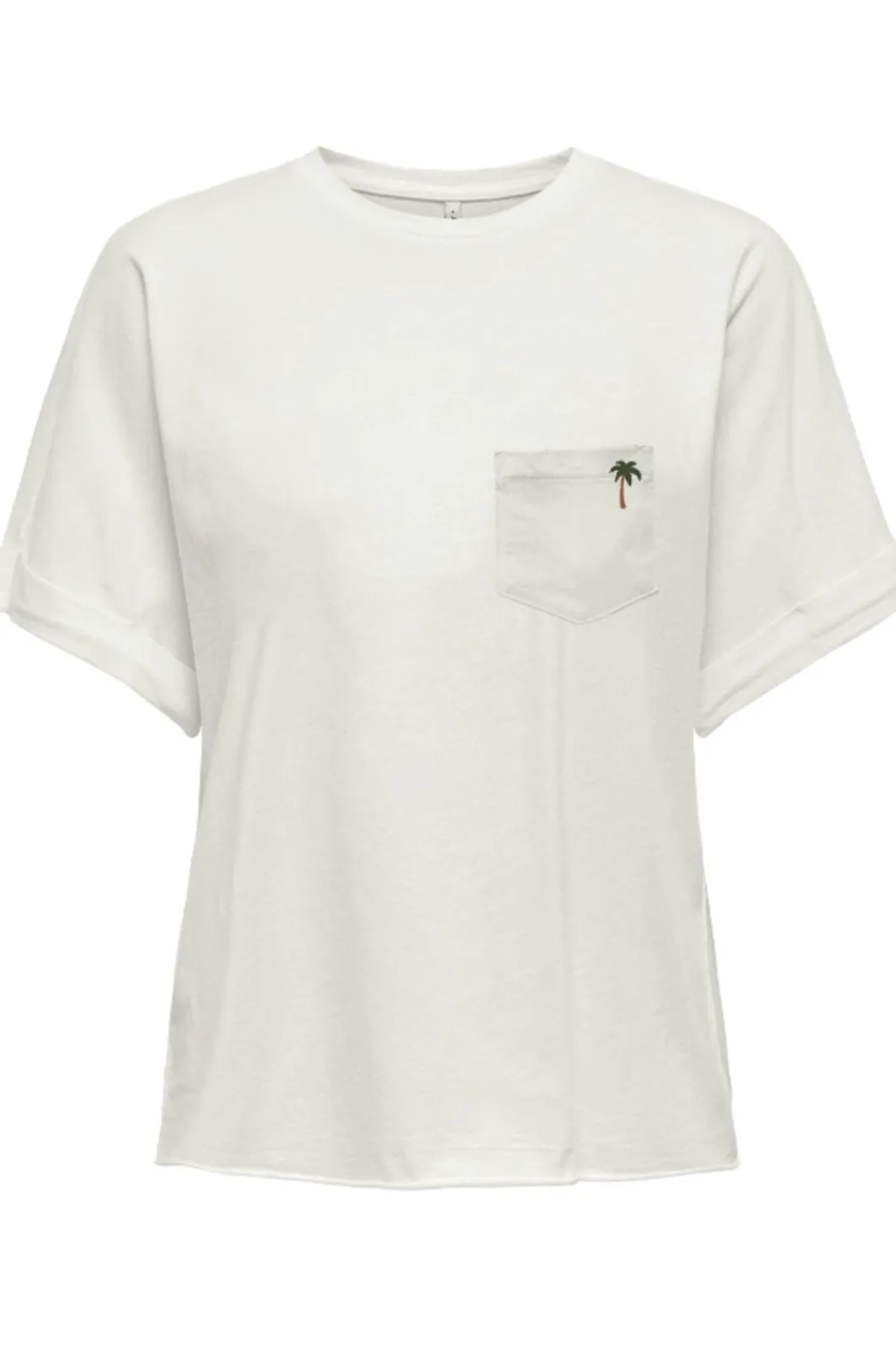 New Only Onlpetrea Life S/S Summer Top 4863874 Cloud Dancer Palm