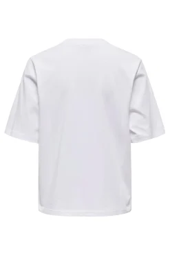 New Only Onlpuri Life S/S Top Box Pri 4955265 Bright White Revolution + Label Puri Thunder