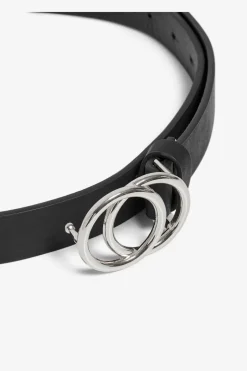 Best Only Onlrasmi Faux Leather Jeans Belt 3310096 Black Black/ Shiny Silver Buckle