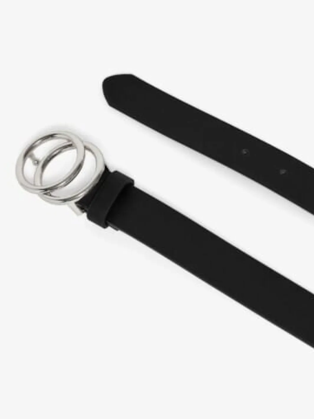 Best Only Onlrasmi Faux Leather Jeans Belt 3310096 Black Black/ Shiny Silver Buckle