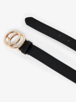 Clearance Only Onlrasmi Faux Leather Jeans Belt 3310097 Black Black/ Shiny Gold Buckle