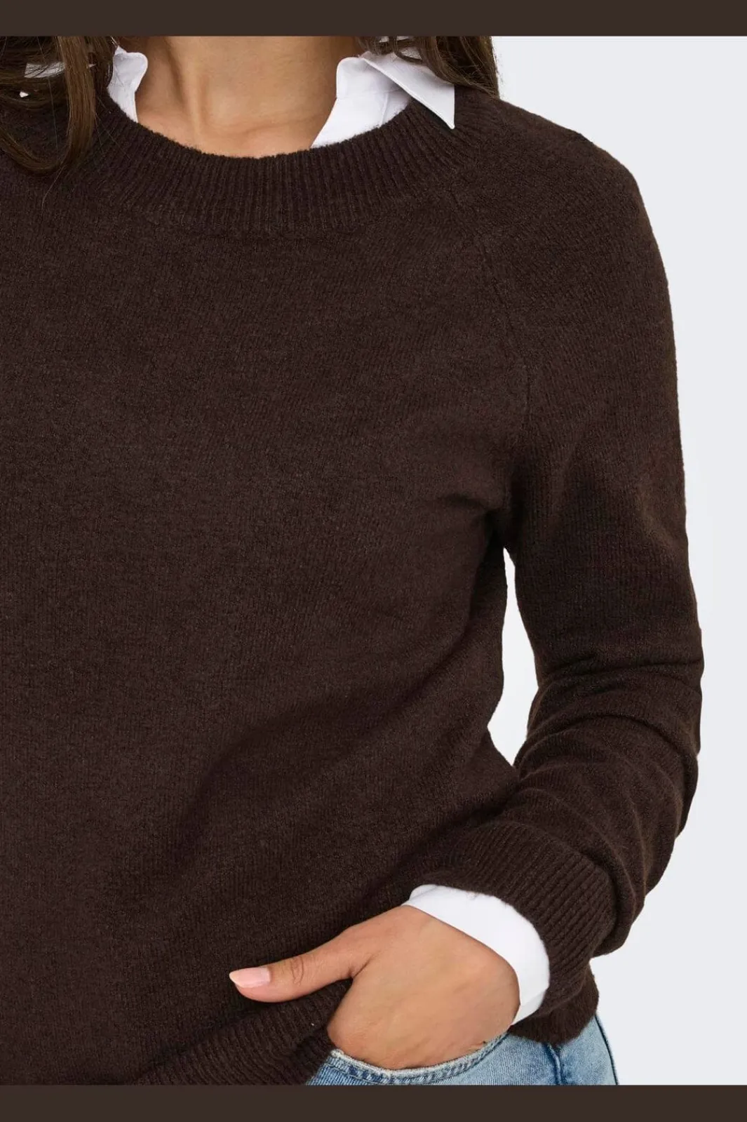 Clearance Only Onlrica L/S Pullover Knt 4824236 Chocolate Torte W. Melange
