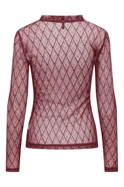 Clearance Only Onlsalina L/S Lace Top 4928592 Cabernet