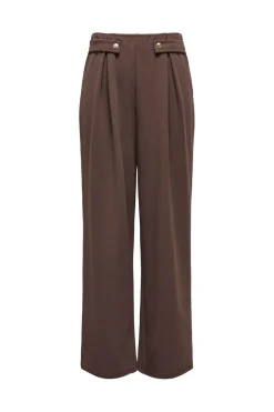 Only Onlsania Button Wide Pant Cc 4923436 Chocolate Martini