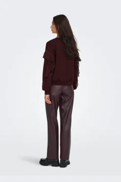 Outlet Only Onlscarlet L/S Flounce Swt 4910454 Decadent Chocolate