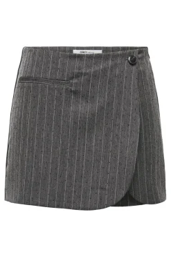 Discount Only Onlsiga Life Hb Rhine Skort Tlr 4857889 Dark Grey Melange Pinstripe W. Rhinestone
