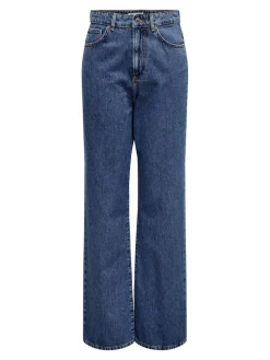 New Only Onlsilje Straight Wide Mbd 4463660 Medium Blue Denim