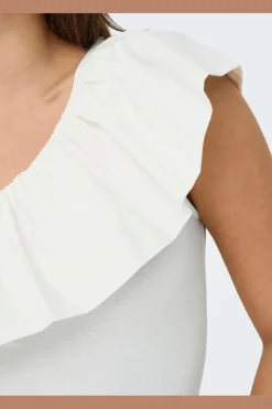 Only Onlsoffy One Shoulder Mix Top Box 4738733 Cloud Dancer