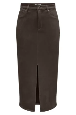 Best Only Onlstina Life Faux Suede Skirt Cc 4854254 Seal Brown W Contrast Stitch