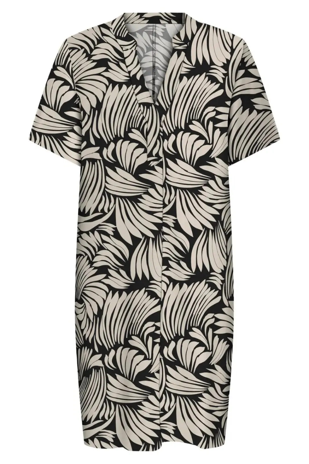 Hot Only Onlsusi Life Ss V-Neck Tunic Dress Wnn 4881760 Black Sway Leaves