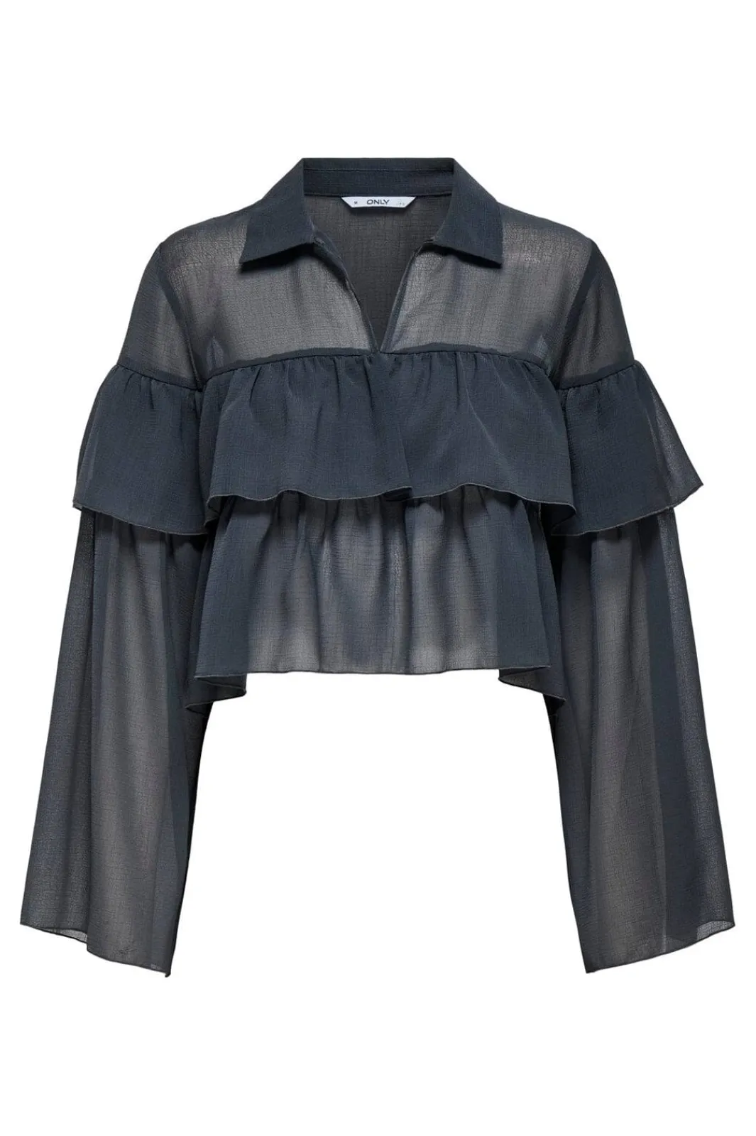 Only Onlsuzzi L/S Frill Tie Top Ox 4887373 Phantom
