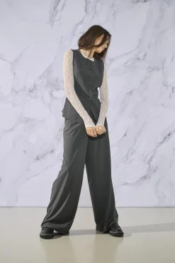 Clearance Only Onlsvea-Sino Life Pinglit Pant Tlr 4857948 Dark Grey Lurex Pinstripe