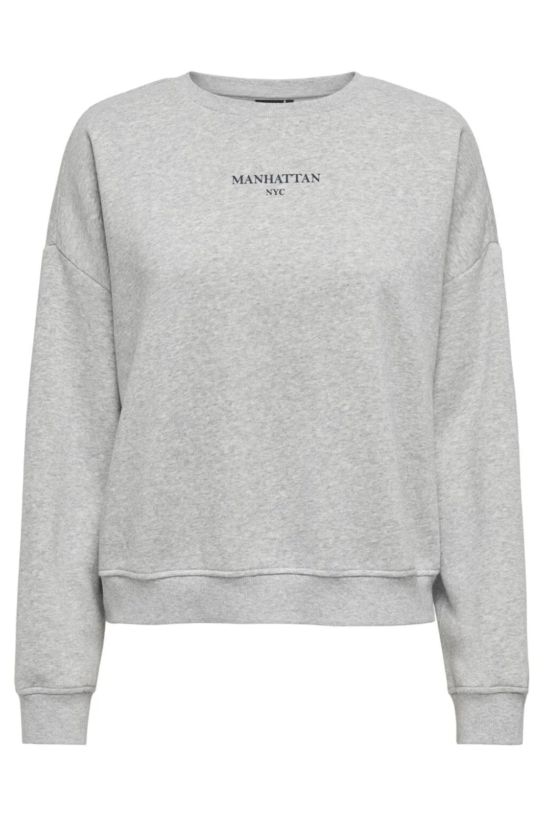 Best Only Onlsweat Life L/S Crew O.Size State 4821530 Light Grey Melange Manhattan
