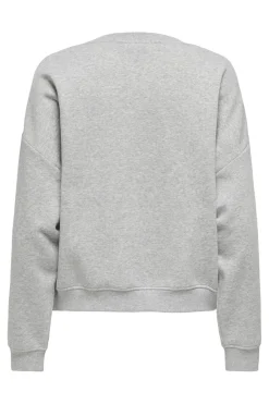 Best Only Onlsweat Life L/S Crew O.Size State 4821530 Light Grey Melange Manhattan