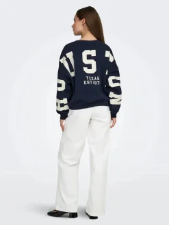 Discount Only Onlsweat L/S Back/Sleeve Print Swt 4980943 Night Sky Birch Houston Print