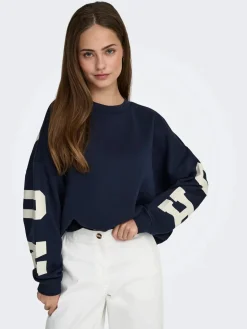 Discount Only Onlsweat L/S Back/Sleeve Print Swt 4980943 Night Sky Birch Houston Print