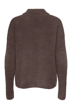 Outlet Only Onltalio Ls Polo Neck Bf Knt 4932484 Chocolate Martini Melange/Dtm Horn Button