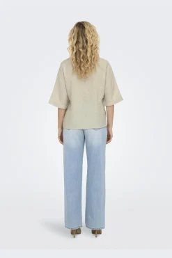 Only Onltokyo Life Ss Linen Bl Shirt 4414158 Moonbeam