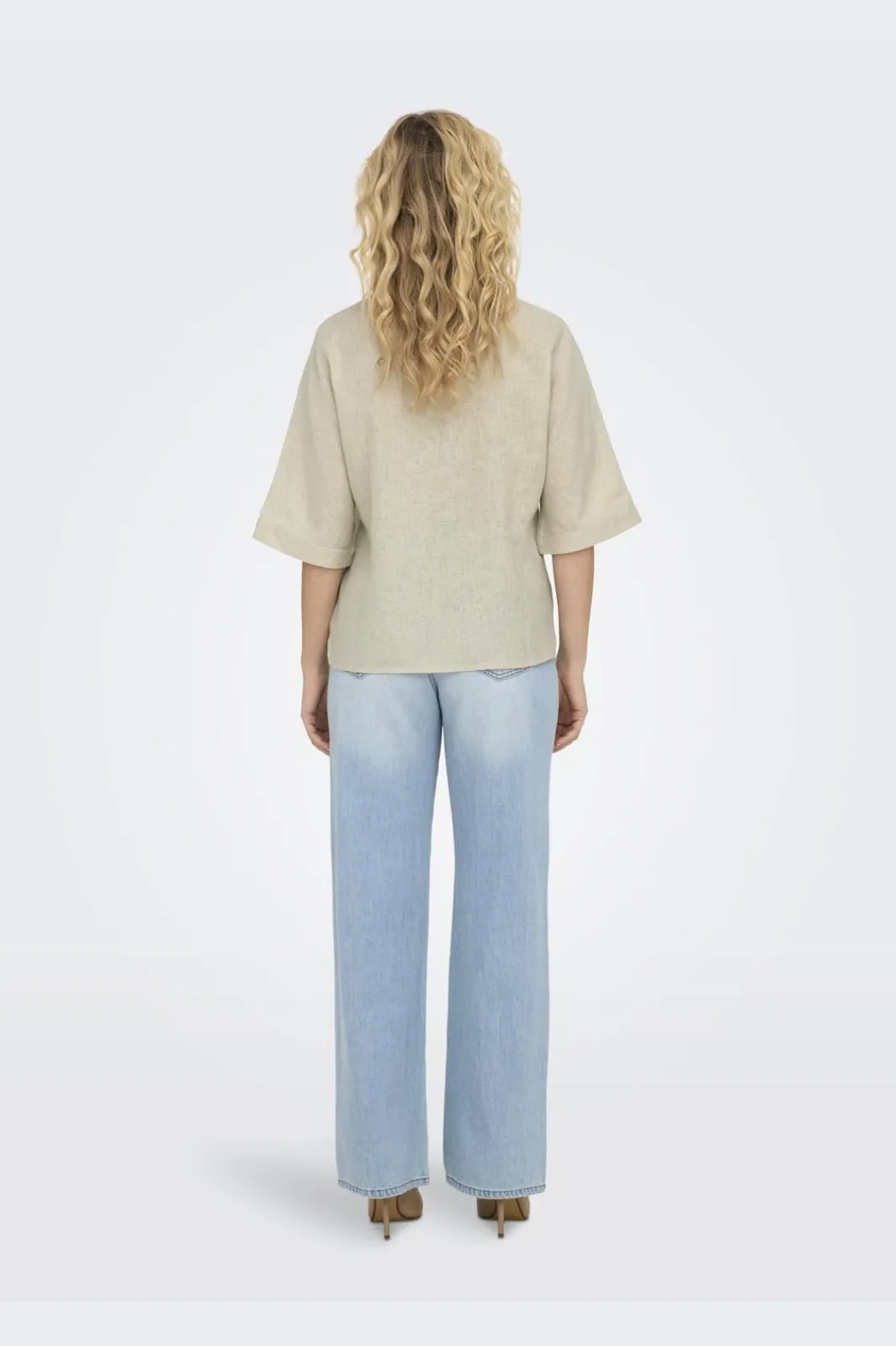 Only Onltokyo Life Ss Linen Bl Shirt 4414158 Moonbeam