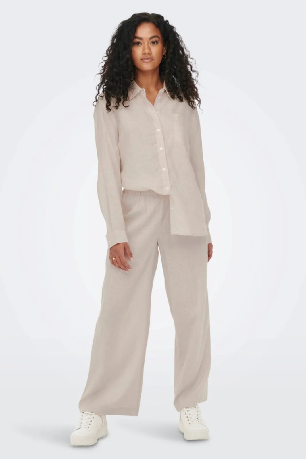 New Only Onltokyo Linen Blend Pant 3996929 Moonbeam